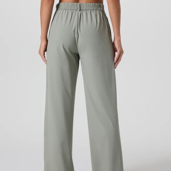 Women's Sage Green Wide-Leg Pants - Picture 3 of 4